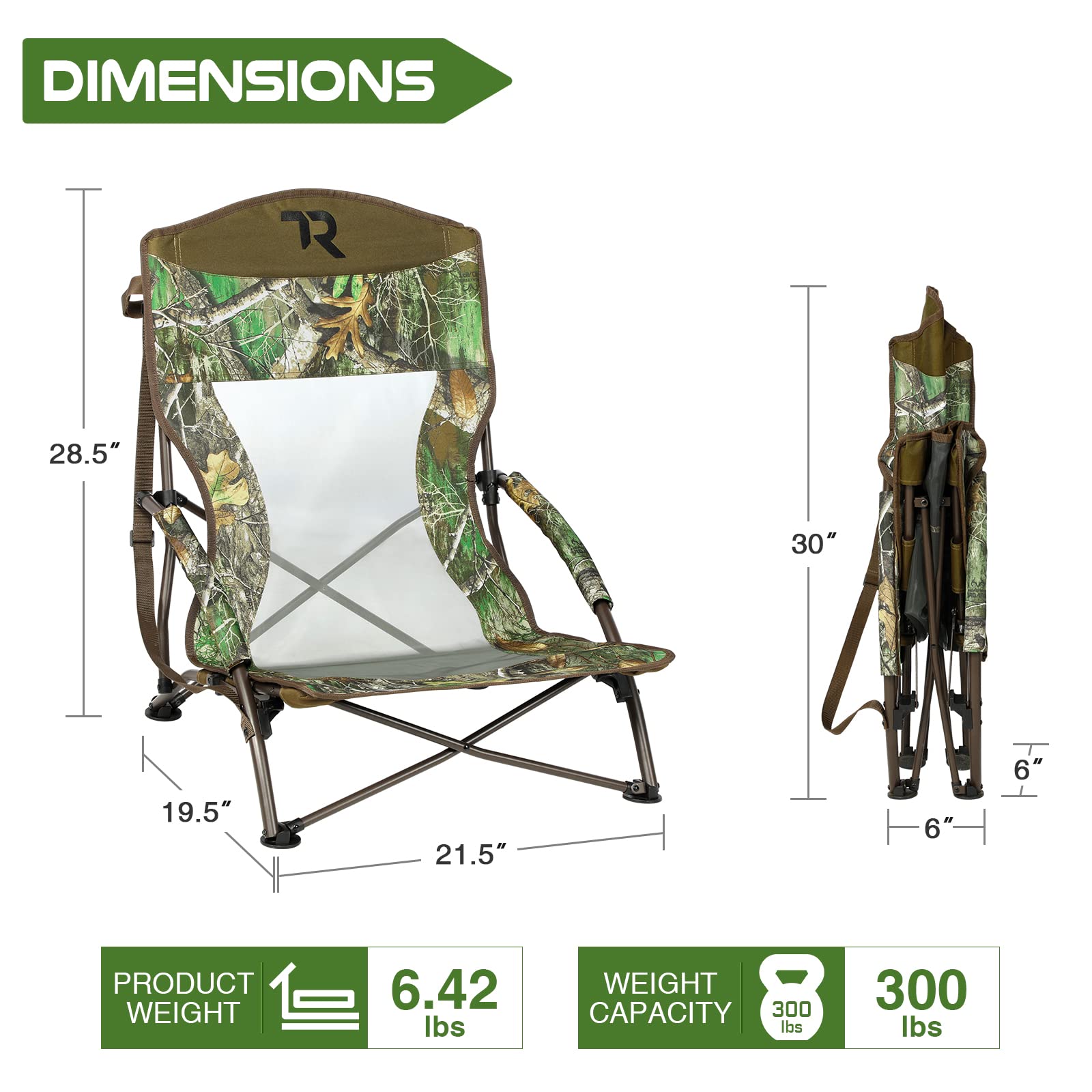 TR Low Camping Chair,Low Lawn Chairs for Concerts Lightweight Heavy