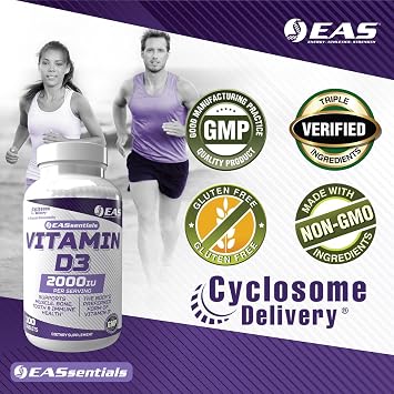 EAS Vitamin D3 2000 IU, Supports Bone Health, 100 Tablets