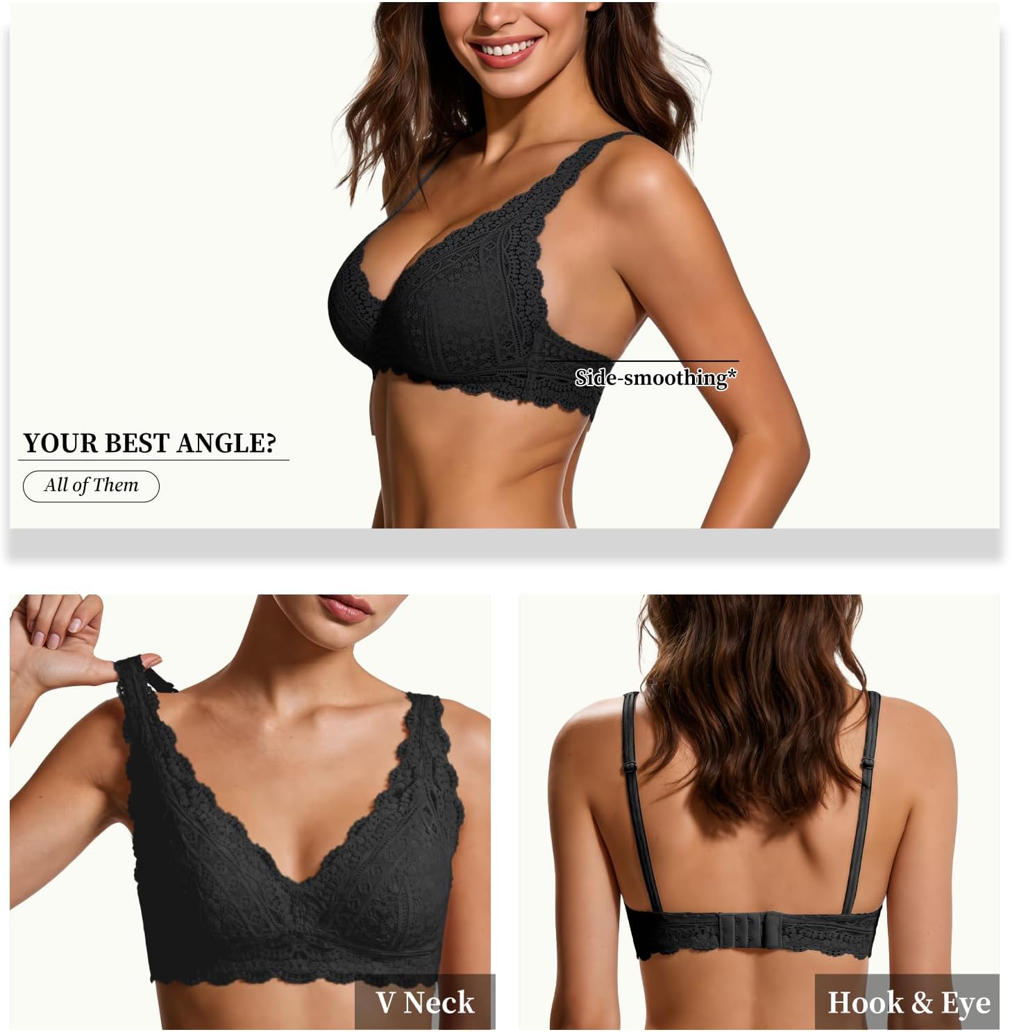Chest-Wireless Lace Bralette Sexy Triangle Ultra-Thin Padded Breathable Women Comfortable Everyday Bra for AAA-B Cup