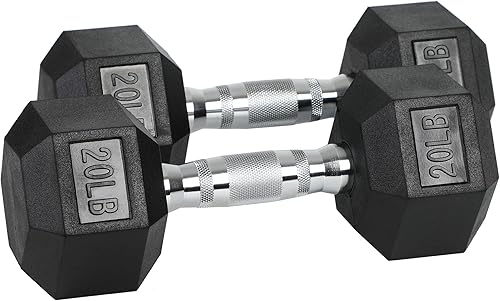 Miniatura 11 de HolaHatha Mancuerna hexagonal de hierro fundido con agarre texturizado contorneado para ejercicio de gimnasio en casa y entrenamiento de fuerza