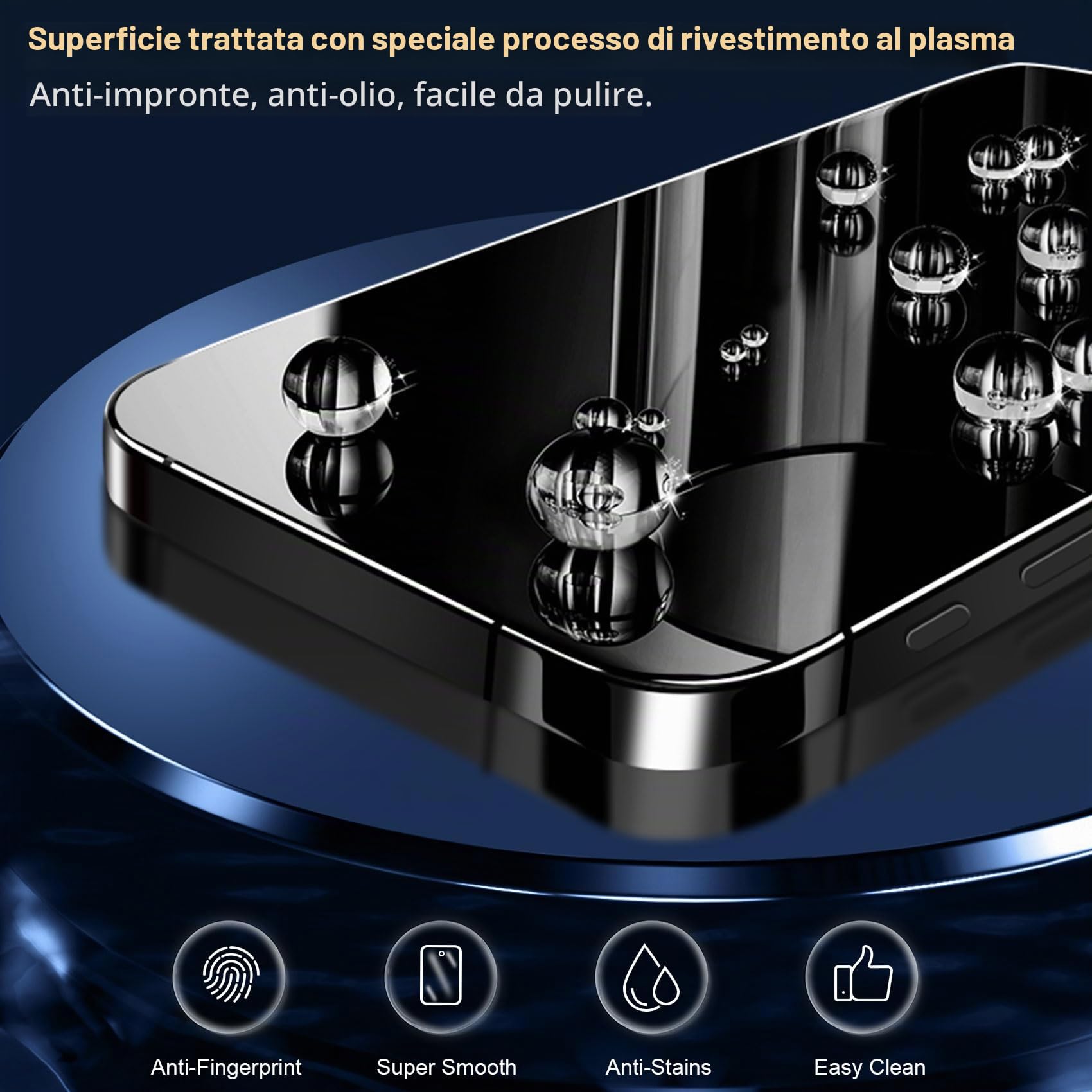 QHOHQ 3 Pezzi Vetro Temperato per iPhone 15 [6,1 Pollici] e 3 Pezzi Pellicola Fotocamera, Pellicola Prottetiva Anti Graffio, Durezza 9H, HD Trasparente, Senza Bolle