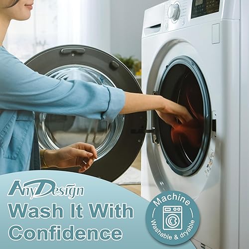 Miniatura 3 de AnyDesign Toalla de cocina de otoño, color azul y blanco, de 18 x 28 pulgadas, acuarela, Hello Pumpkin floral, toalla rústica de secado de manos