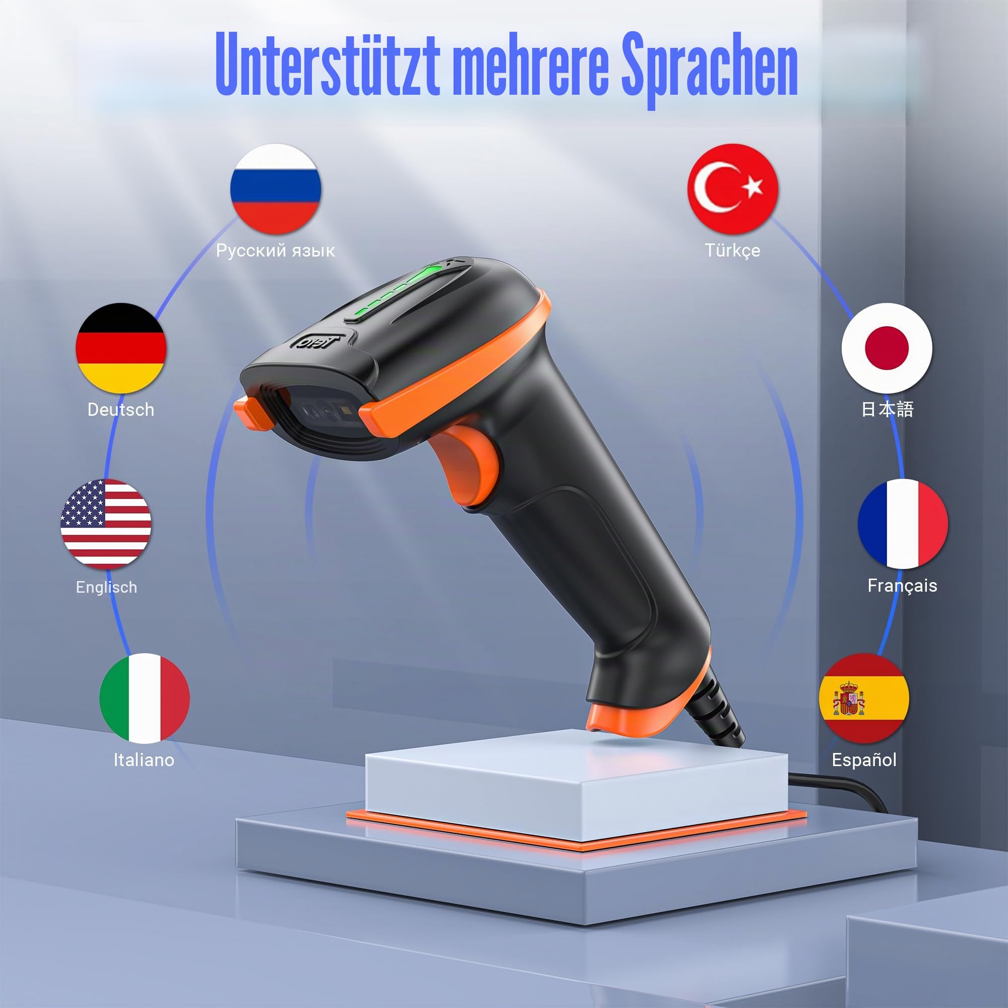 Tera Barcode Scanner 1D 2D QR Wired Handscanner Kabelgebundenes CMOS-Barcode-Lesegerät mit Stoßfest Wasserdicht IP65 Ergonomischer Griff 300,000-Pixel-Kamera und USB-Kabel, Plug&Play, D5100Y