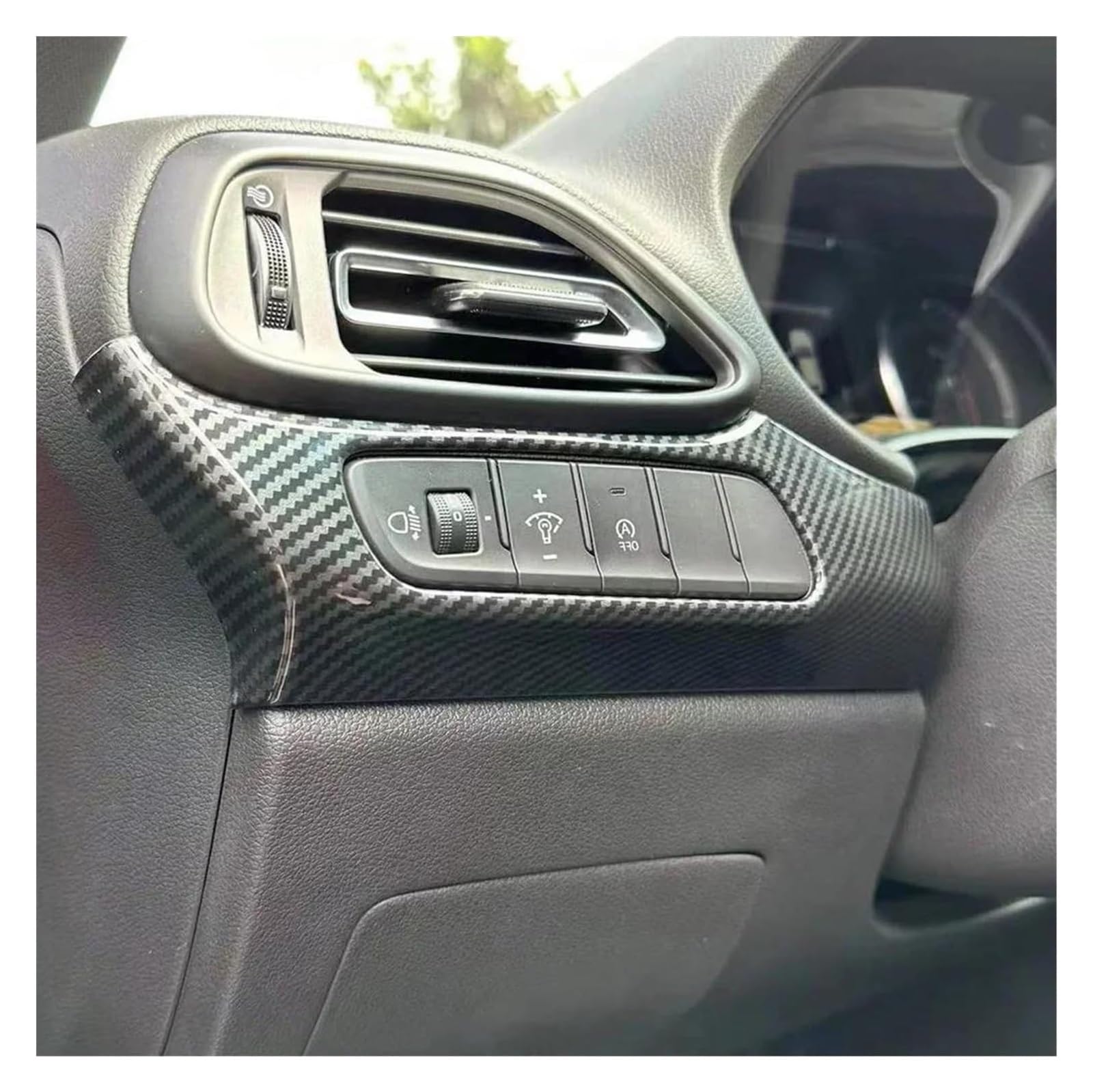 Decoration Interior Trim for Hyundai for I30 N Car Cover Trim LHD Interior Dashboard Console Decoration(Headlight Button)