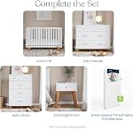 Child Craft SOHO 4-in-1 Convertible Crib, Baby Crib Converts to Day Bed, Toddler Bed and Full Size Bed, 3 Adjustable Mattress Positions, Non-Toxic, Baby Safe Finish (White/Natural)