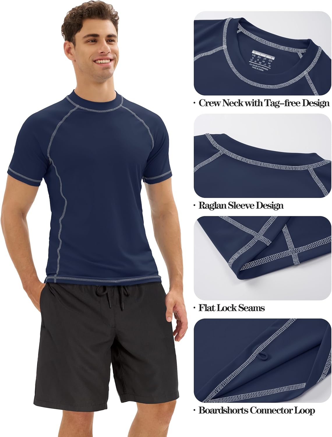 MAGCOMSEN Men's Rash Guard Swim Shirts UPF 50+ Sun Protection Quick Dry Fishing Water Shirts - Image 6