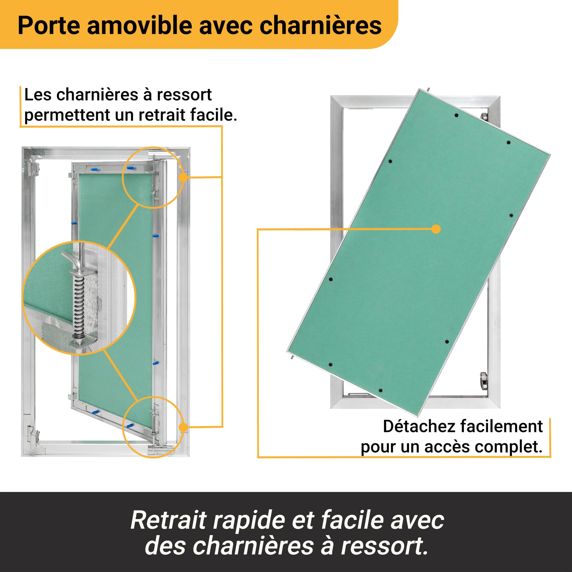 Proxinova Trappe de Visite en Aluminium pour Placo 25x35 cm – Trappe de Visite Plafond Amovible | Trappe Placo pour Mur et Plafond | Trapes de Visite Dissimule les Fils, les Compteurs et les Tuyaux