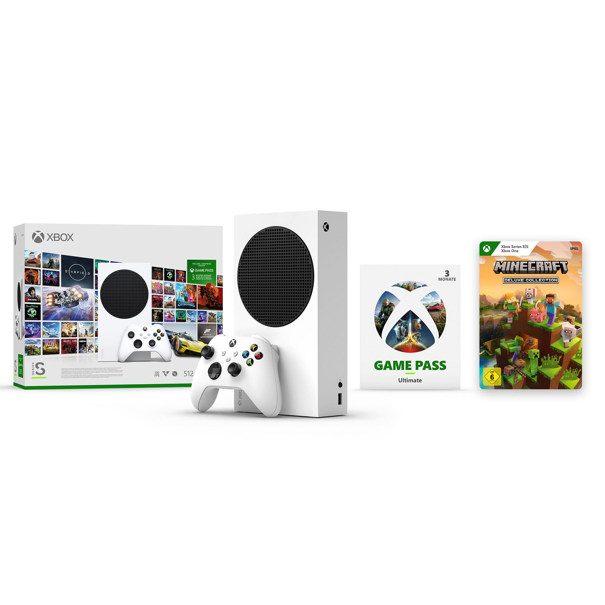 Microsoft Xbox Series S - Starter Bundle + Minecraft Deluxe Collection - Xbox Series X|S/Xbox One - Download Code