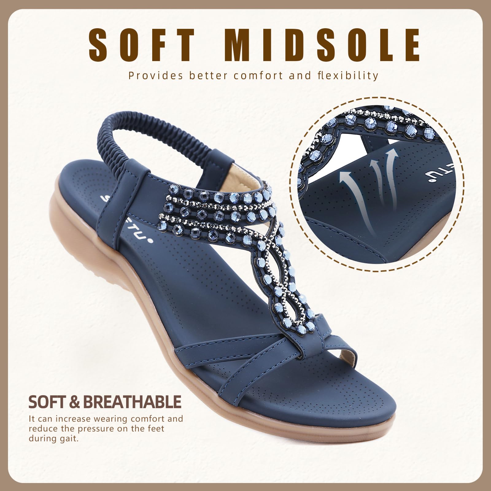 Acfoda Sandalias Mujer Verano Casual Cómodas Confort Planas Zapatos de Playa
