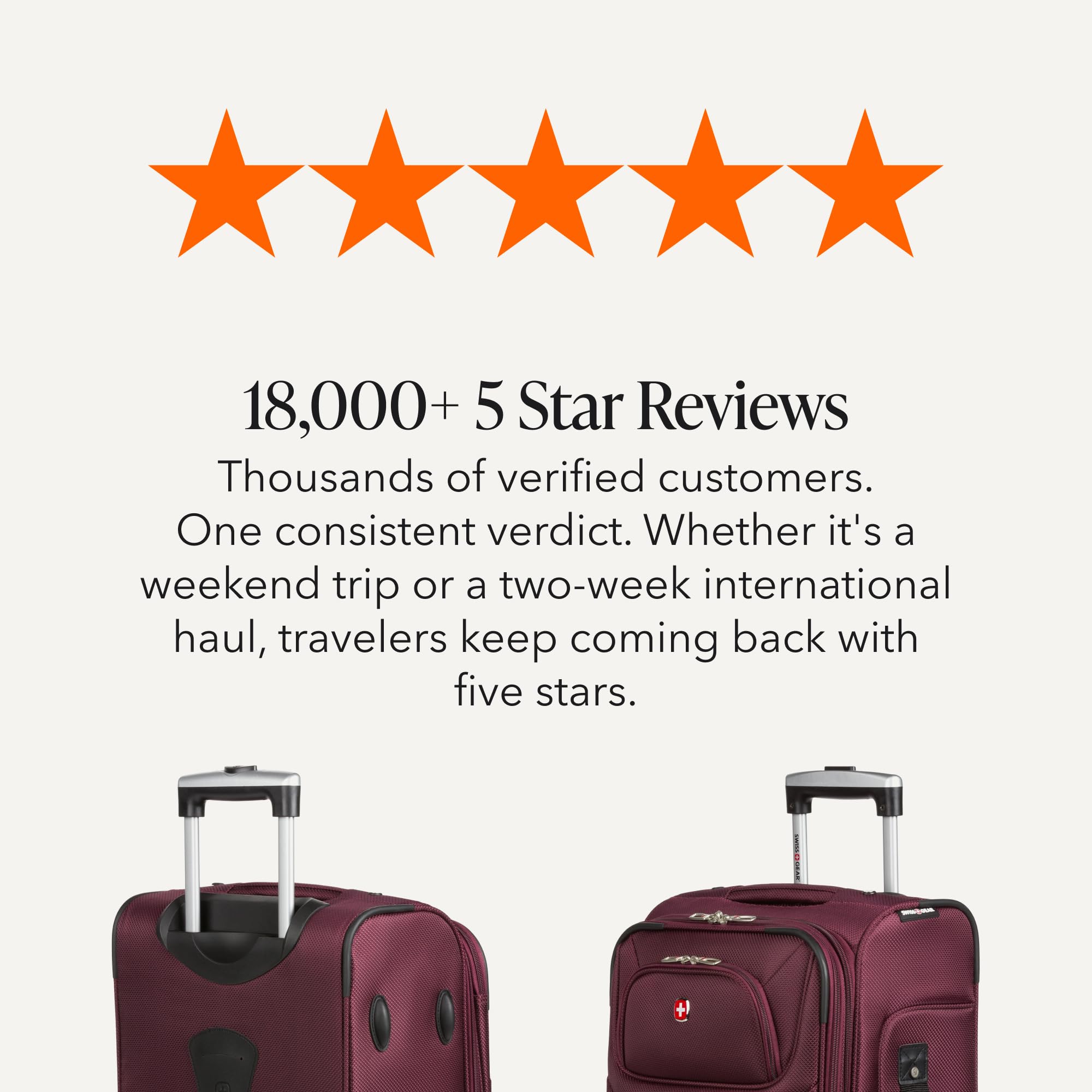 SWISSGEAR Sion Softside Expandable Spinner Luggage Durable Lightweight Travel Suitcase, Merlot, 3-Piece Set (Carry-On/Medium/Large) view 9