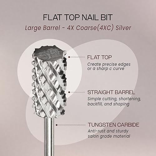 Vista 207 de USA PANA - Broca profesional de carburo de barril pequeño con parte superior plana, grano grueso 5X a grano extrafino, dorado, plateado, negro DLC