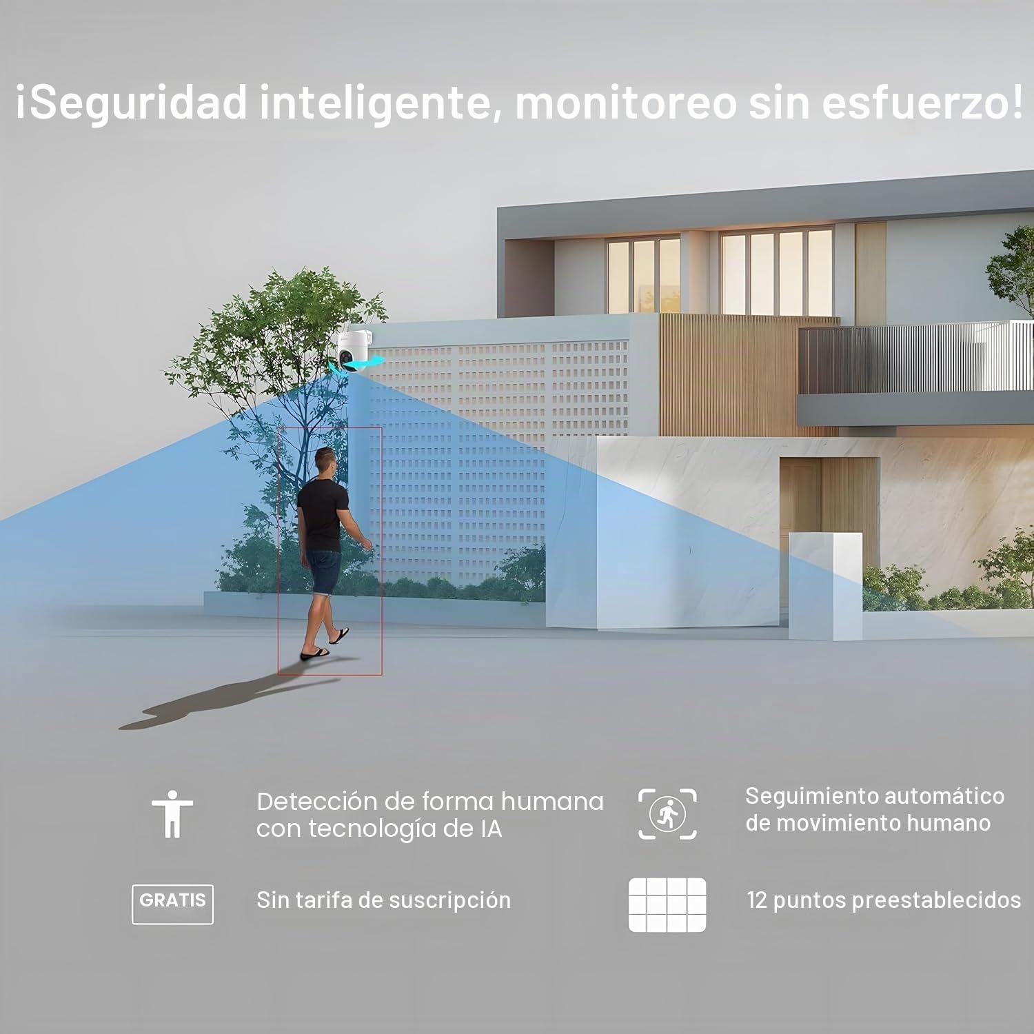 EZVIZ H8c 4G 2K Cámara de Seguridad WiFi para Exteriores Panorámica 350º Visión Nocturna