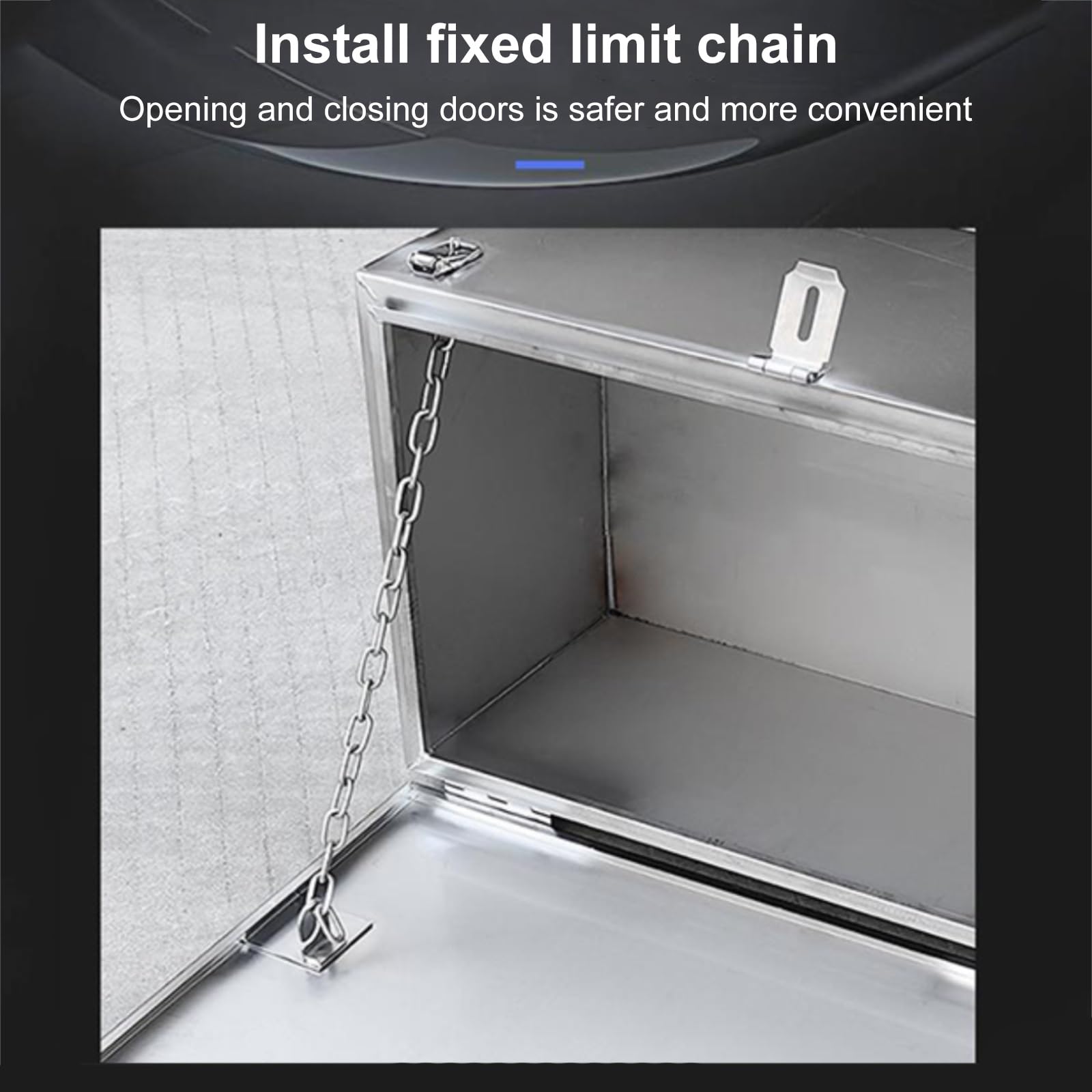 Cassetta portautensili resistente in acciaio inox per camion letto RV rimorchio organizzatore di stoccaggio