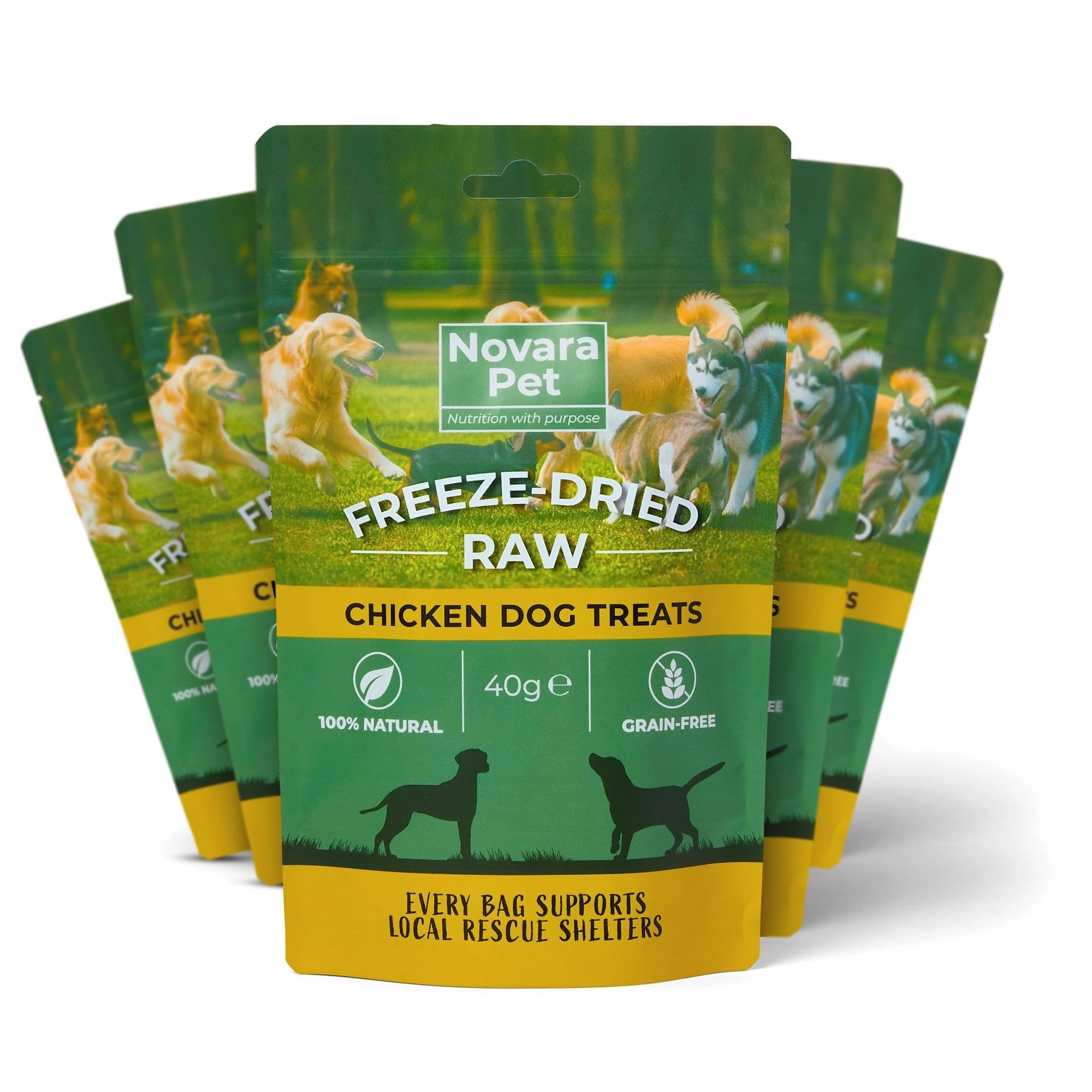 Novara Pet 90% Chicken Dog Training Treats (5 x 40g) | High Meat, No Cereals or Fillers | Freeze Dried Raw | Healthy Natural Treats for Dogs & Puppies | Made in UK