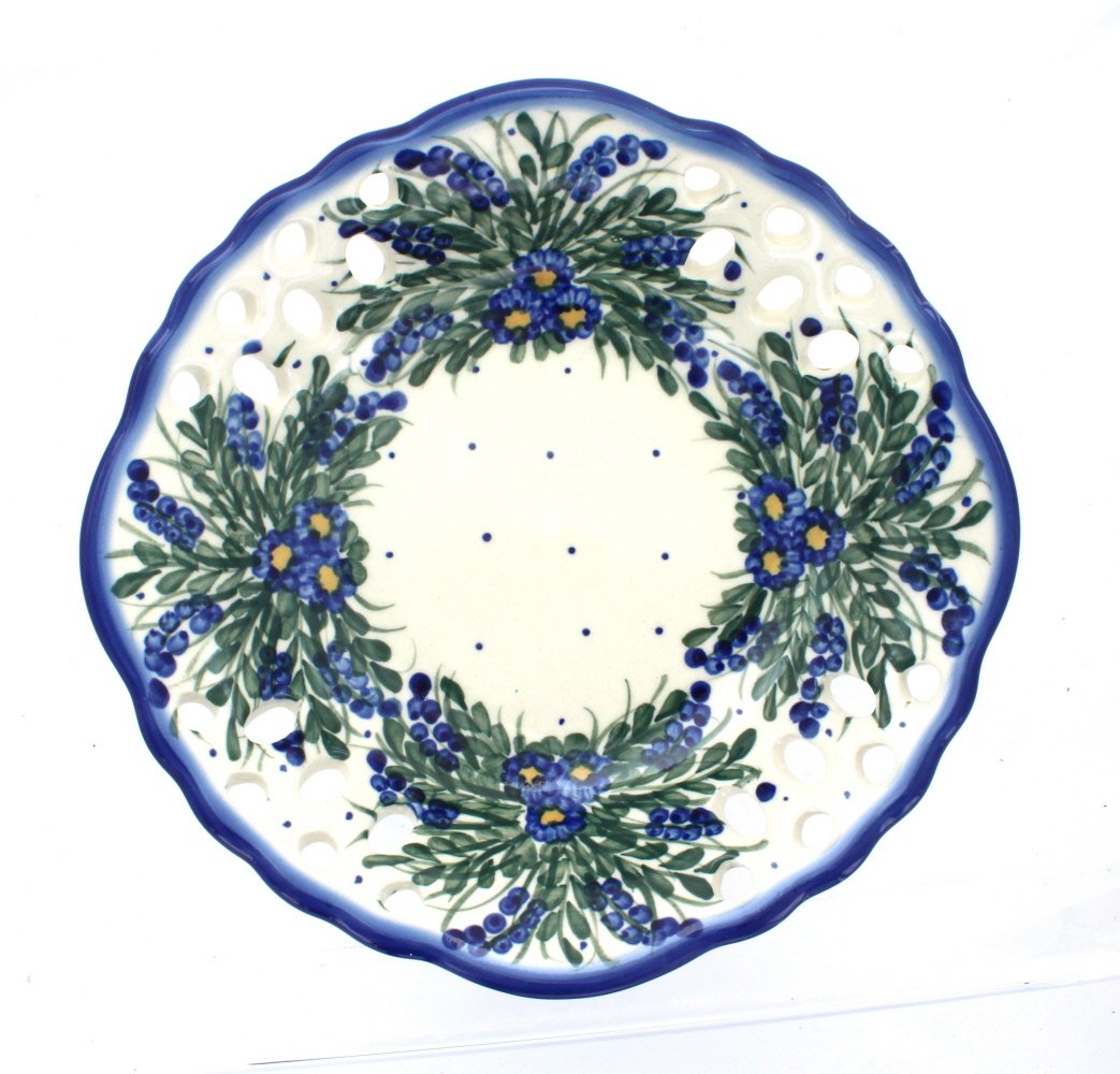 Blue Rose Polish Pottery Hyacinth Medium Rectangular Baker