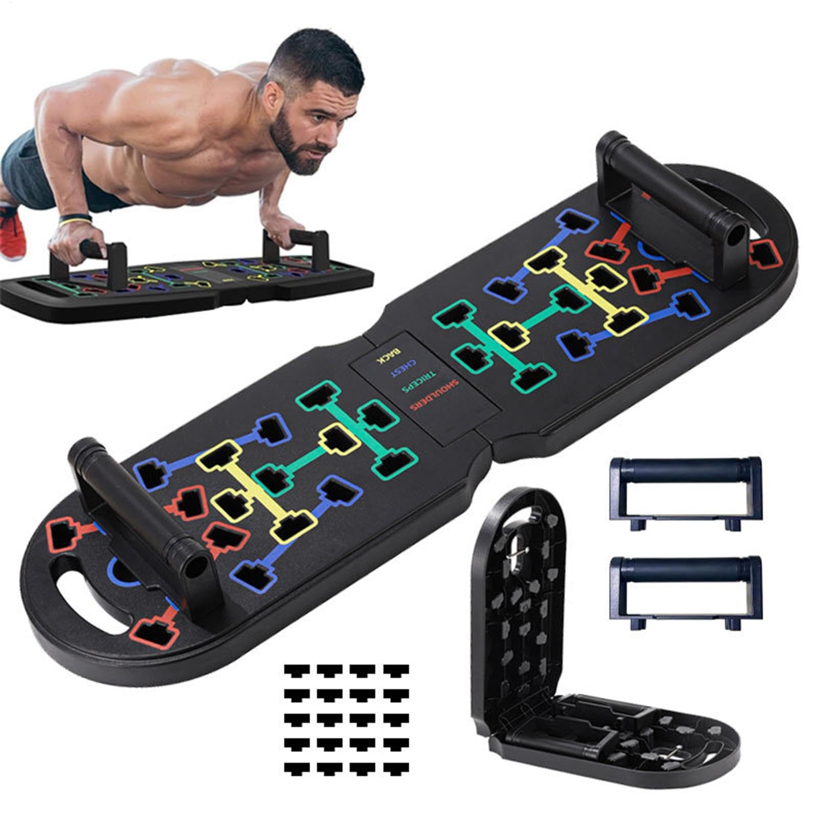 Liegestützbrett, Liegestütz-Krafttrainingsgerät, Multifunktions-Übungs-Bodenbrett, stabiles Muskelaufbau-Brust-Workout-System für Männer und Frauen Fitness