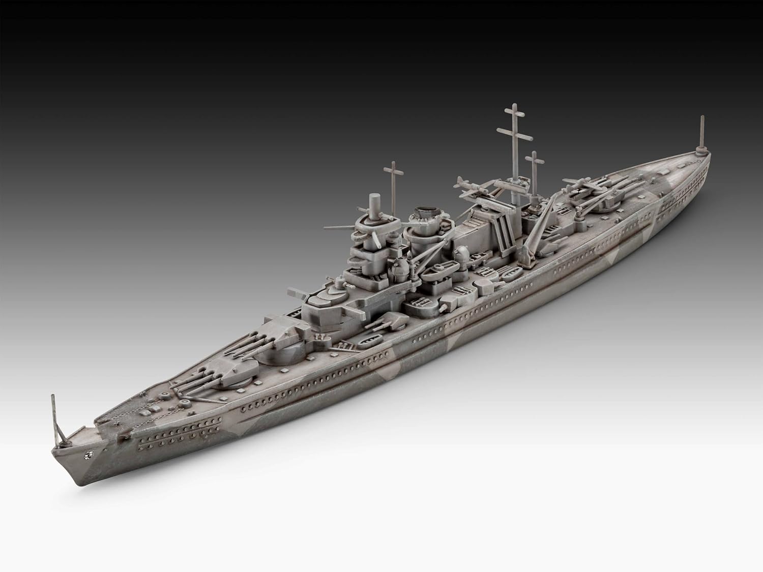 Revell 05181 Battleship Gneisenau 1:1200 Scale Unbuilt/Unpainted Plastic Model Kit Army Making, Moulded Colour, Mittel