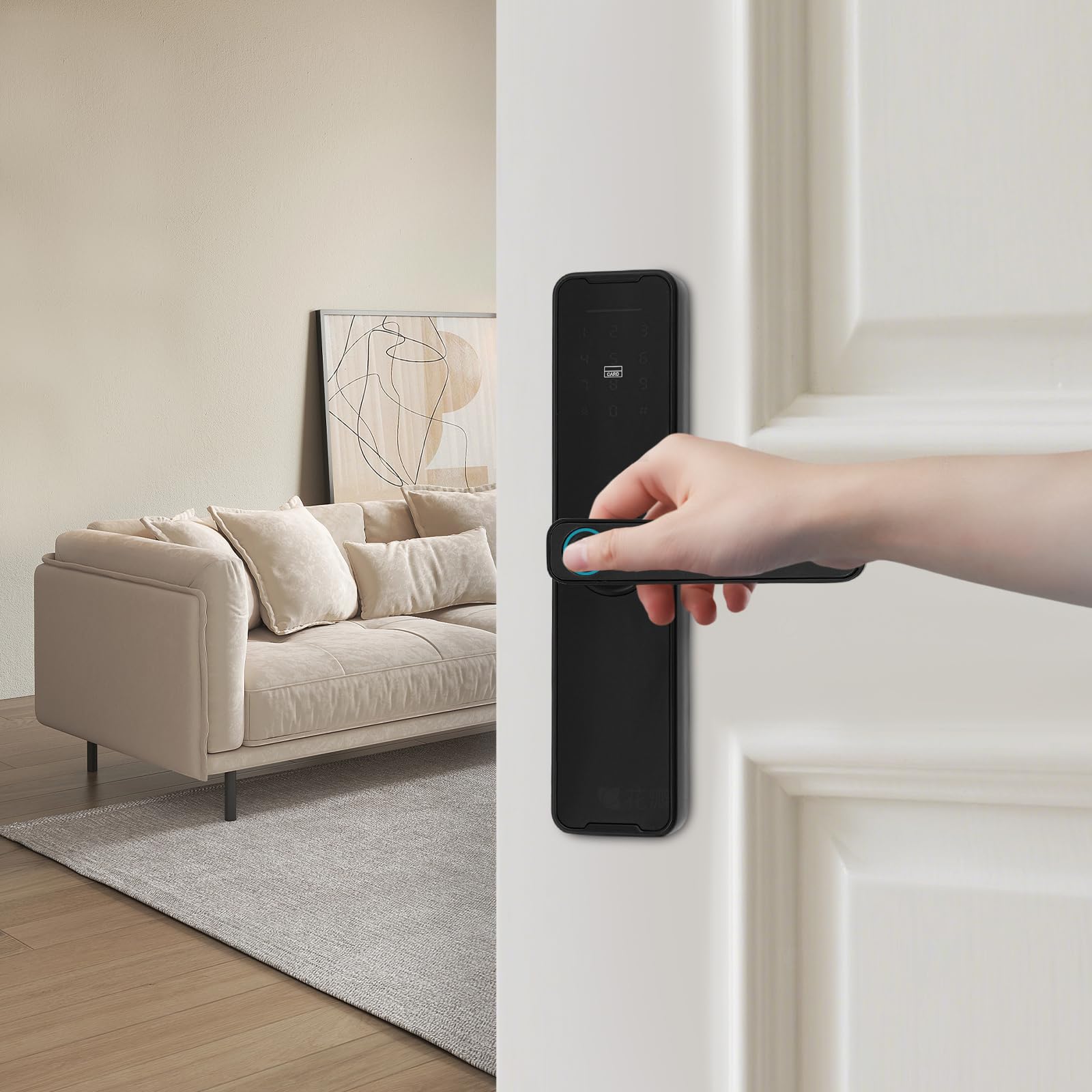 Cerradura de puerta con huella digital, cerradura de puerta inteligente, control de aplicación móvil, cerradura de puerta inteligente, cerradura de huella digital con código numérico