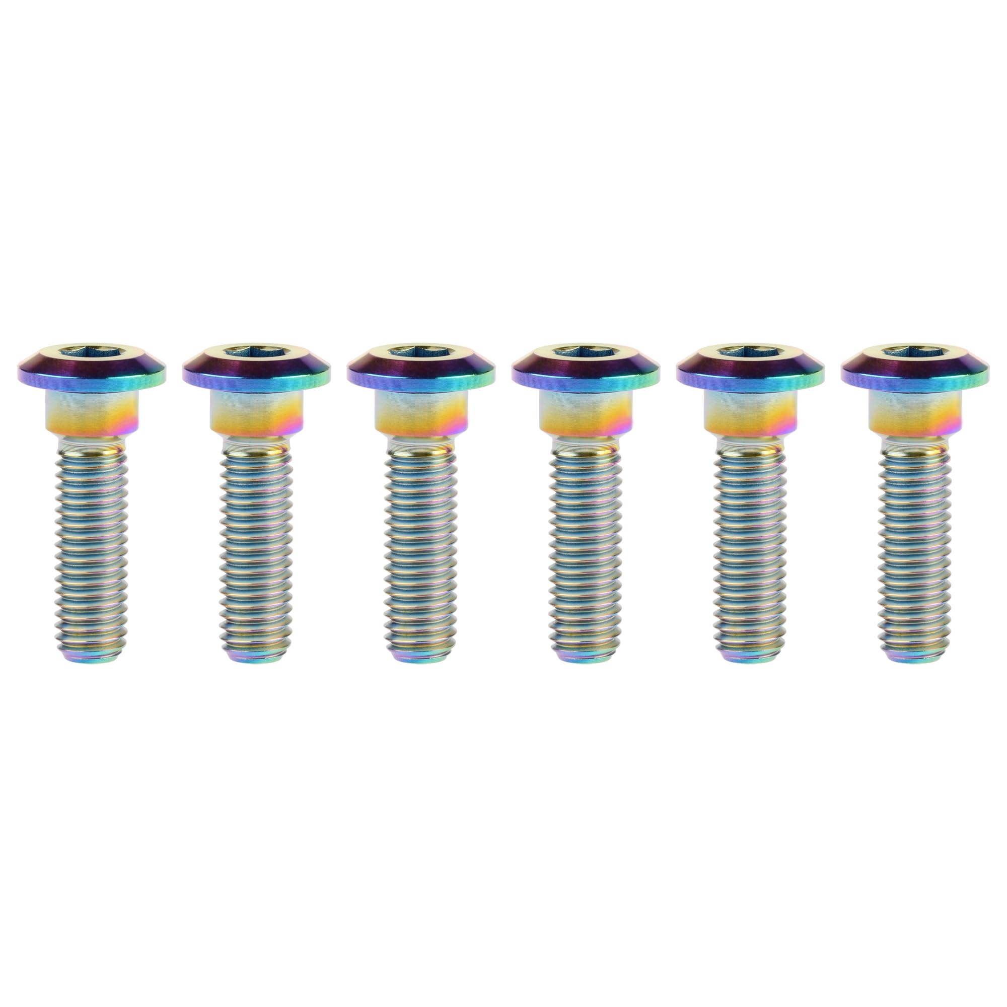 Titanium Bolt M8 Hexagon Socket Screw Rainbow, M8x30mm Pack of 6