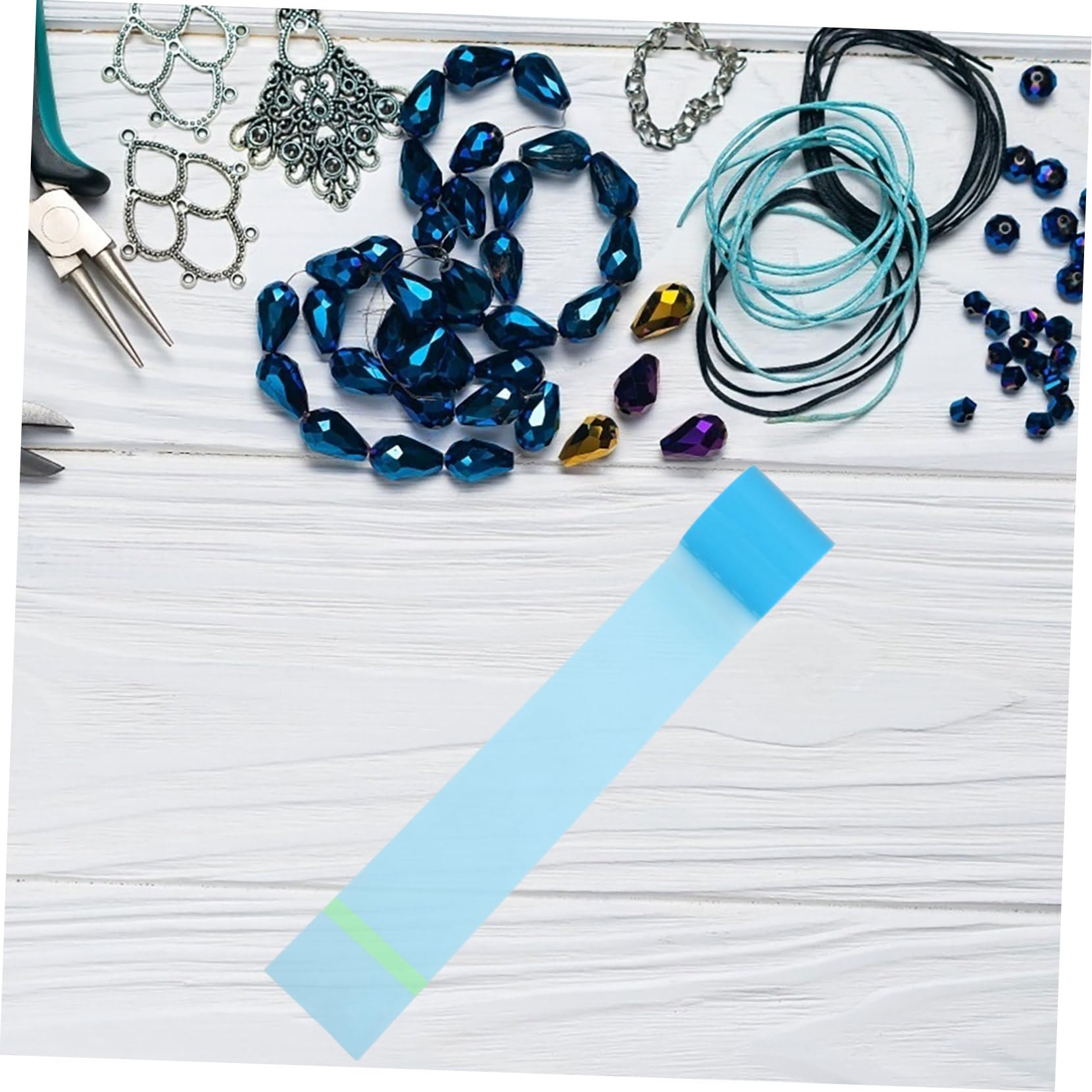 HOMSFOU Cinta Epoxi Azul 2 Piezas Antifugas Adhesiva Para Manualidades Resina Uv Marco Metal Bricolaje Accesorios Artesanía