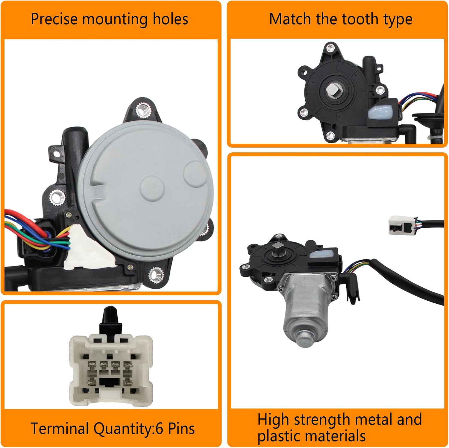 6 Pins Power Window Lift Motor Compatible with Infiniti FX35/FX45/G35 Sedan Only/Q45 Front Left Driver Side,Replace for 80731AR001, 80731JM10A, 47-1379, 12227101, 1AWPM00228