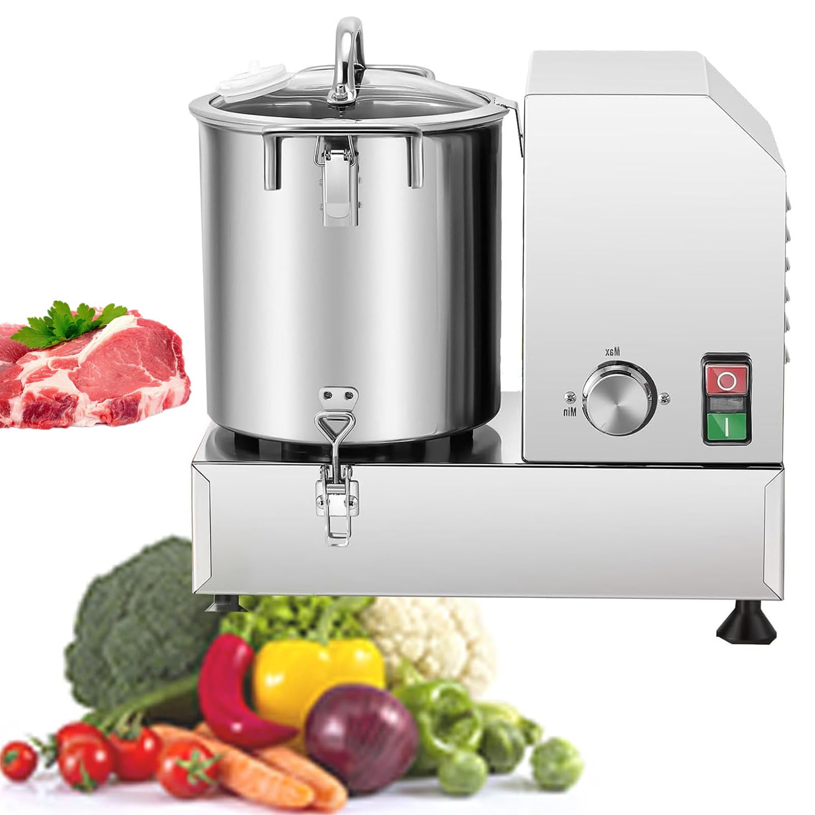 HENGCMM Food Processor Electric Meat Grinder Adjustable Speed, 6/9/15L Stainless Steel Vegetable Processor Meat Grinder Food Processor Chopper for Veggie, Fruit, Meat 15L