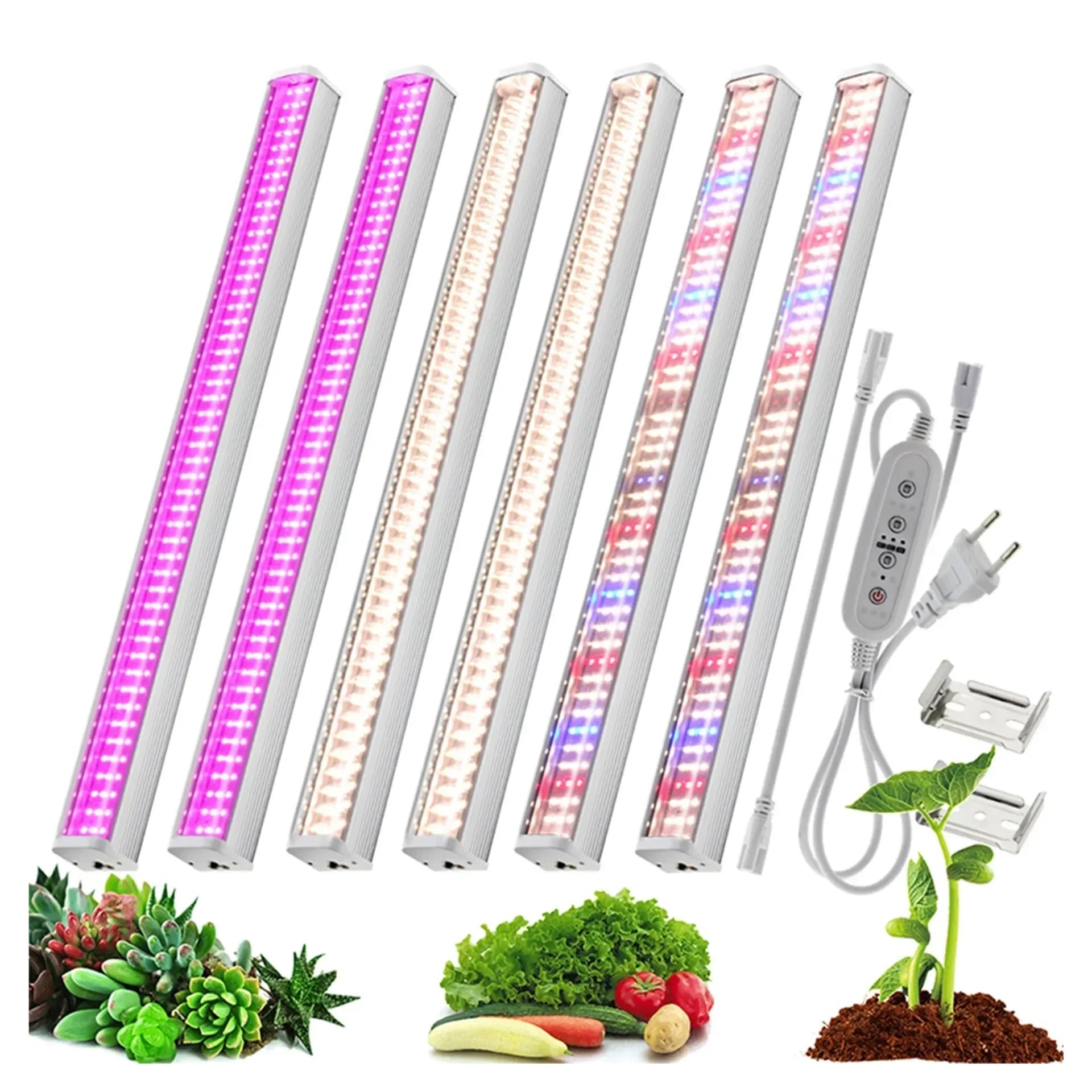 Lámpara de Cultivo, Luces LED de Cultivo de Espectro Completo for Plantas de Invernadero, lámparas de Cultivo sin Tierra, Flores vetales, luz de Relleno, 1/2/4/6 Uds.(Sunshine-4PCs)