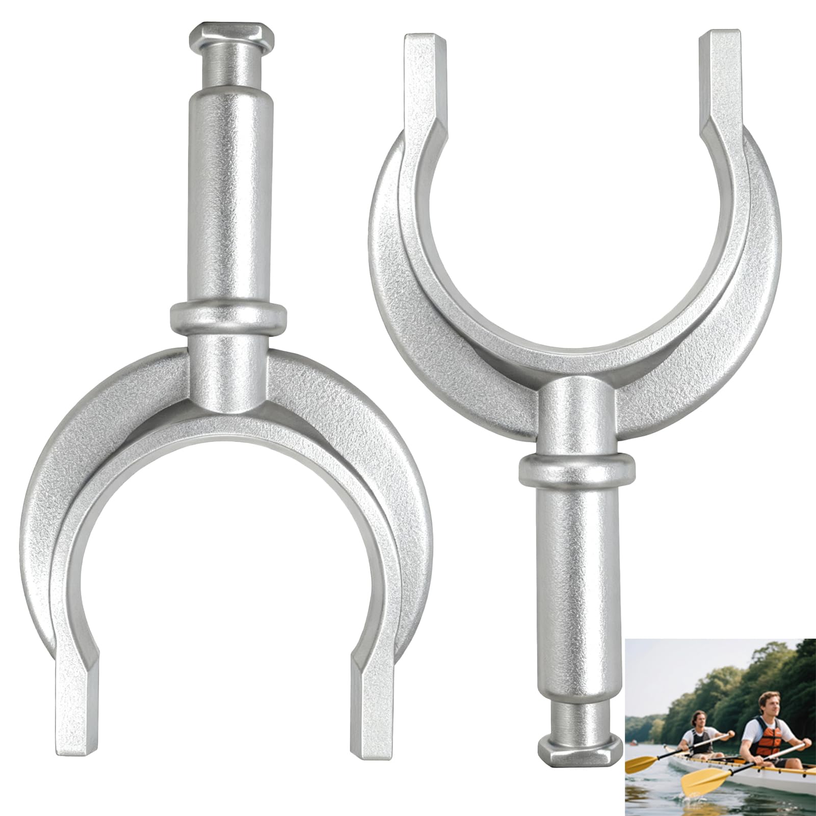 2 PCS Aluminum Boat Oar Lock, Side Mount Oarlock Rowlock Portable Stable, Replacement for Kayak, Canoe, Dinghy, Marine Boat, Lifeboat, Water Raft, Yachts, Corrosion Resistant, Ideal for Watercraft