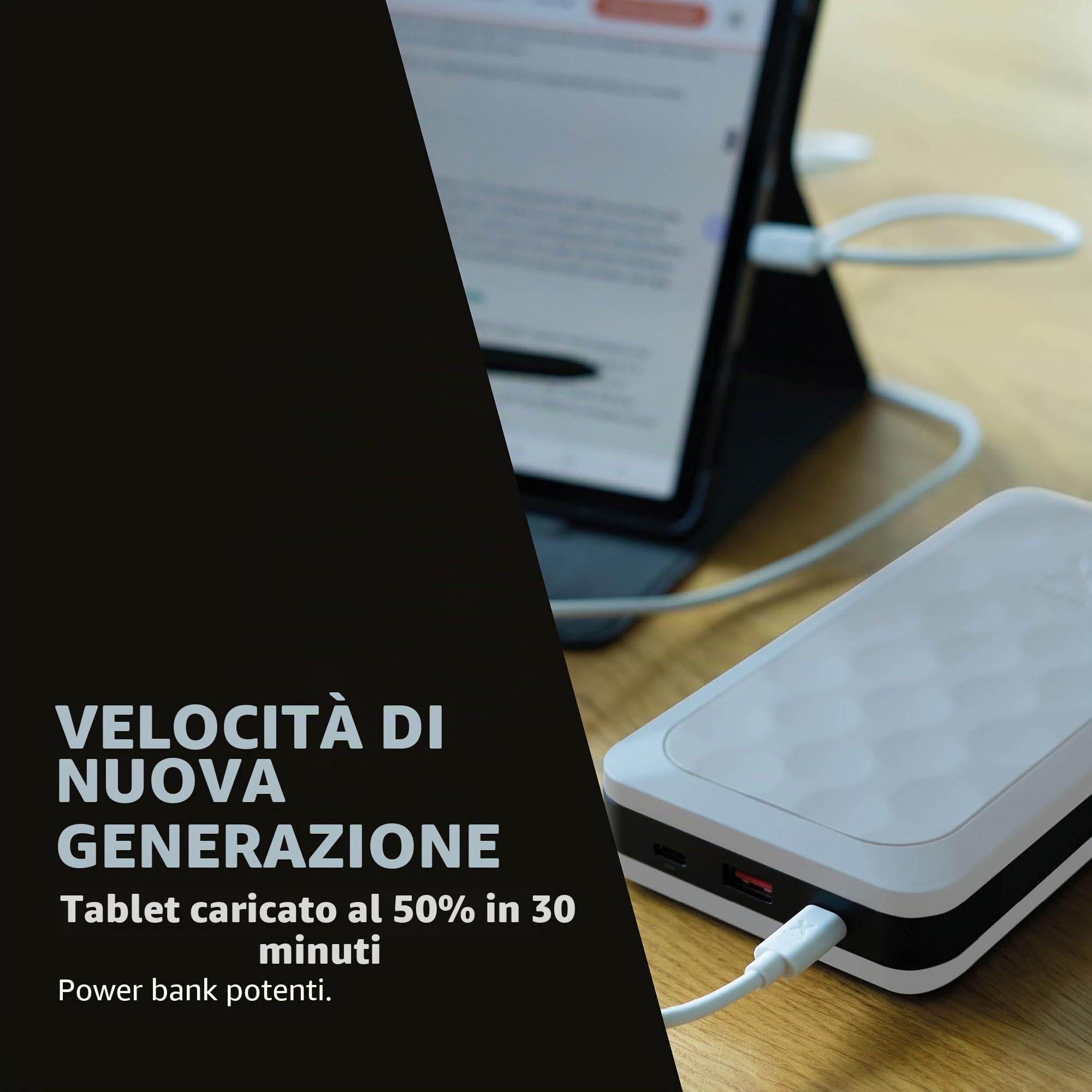 Xtorm Fuel serie5 power bank 20.000mAh 35W uscite USB-C e USB-A bianco | Adatto per smartphone tablet ed accessori compatibili portatile, con display digitale, ricarica rapida, in plastica riciclata