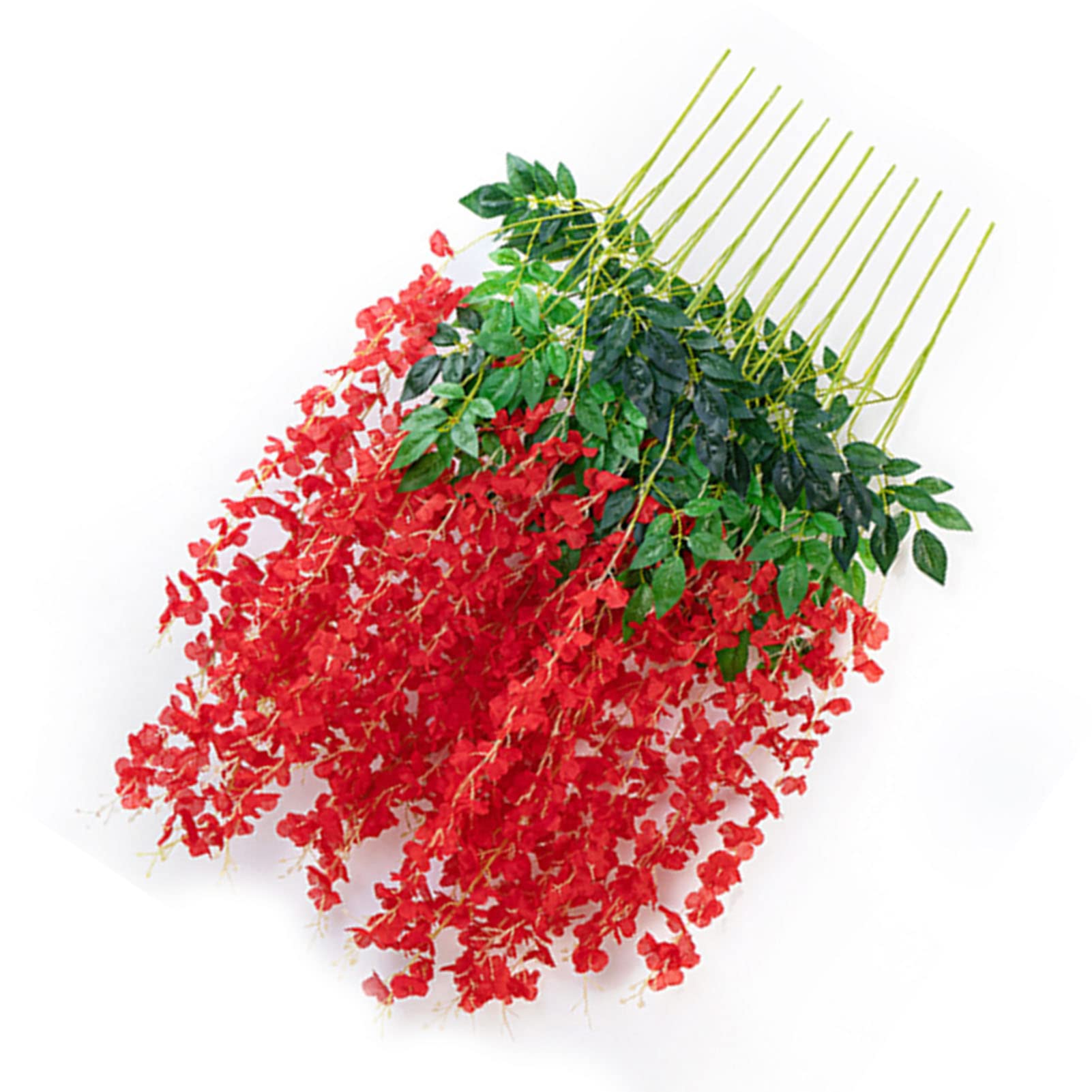Fleur de glycine artificielle rouge pour plafond maison ornement plante verte