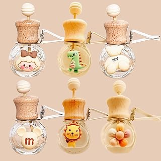 6 PCS 10ml Car air Outlet Perfume Bottle, Perfume Empty Bottle, Air Freshener Ornament for Essential Oil Aromatherapy Storage,Empty Refillable Home Car Air Freshener Vials(Stylish Style)6 PCS
