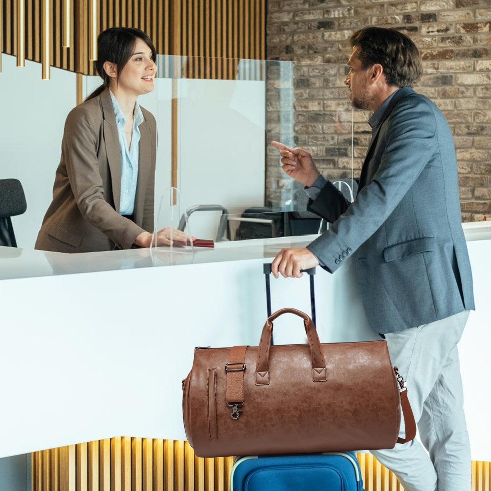 Borsone porta abiti convertibile, Borsone porta abiti da viaggio | Borsoni per indumenti Scomparto per scarpe in pelle PU - Borsa da viaggio convertibile Borsone porta abiti, valigia