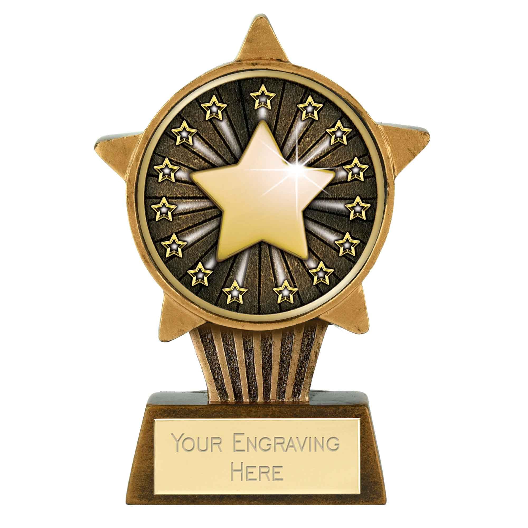 Trophiesplusmedals Gold Star Mini Star Trophy – 10Cm Resin Small Star Award Cup For Competitions, Events & Celebrations | Personalised Mini Trophy | Perfect Party Prizes & Recognition Trophies