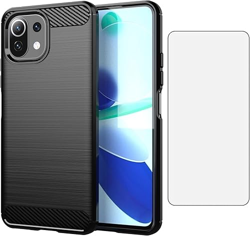 Asuwish Funda compatible con Xiaomi Mi 11 Lite 4G5G y protector de pantalla de vidrio templado, accesorios de celda, cubierta protectora de cuerpo Asuwish Funda compatible con Xiaomi Mi 11 Lite 4G5G y protector de pantalla de vidrio templado, accesorios de celda, cubierta protectora de cuerpo