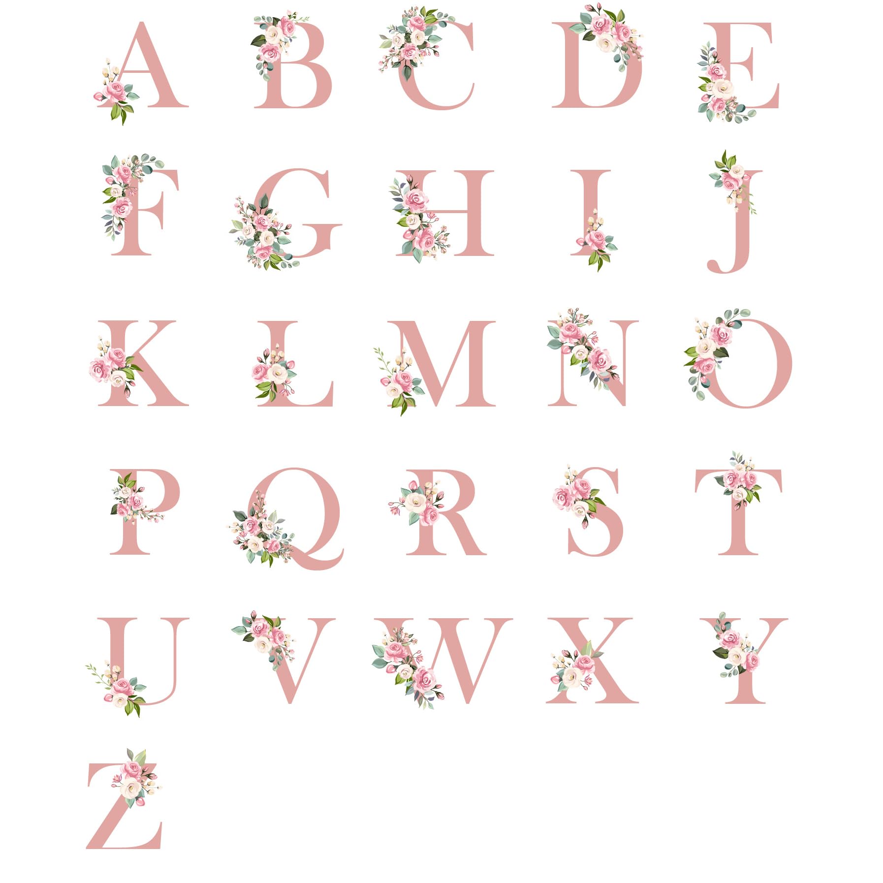 GRAVURZEILE Leonardo Puccini Weinglas mit UV-Druck - Initial Flower - Personalisiert mit Namen & Monogramm - Geeignet für Wein Aperol Sangria und Lillet - Geschenke für Sie & Ihn - Farbe Rosa