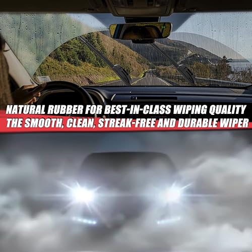 Miniatura 3 de RANSOTO Limpiaparabrisas compatible con Jeep Grand Cherokee 2014 2015 2016 2017 2018 2019 2020 22 + 21 pulgadas con limpiaparabrisas trasero de 11