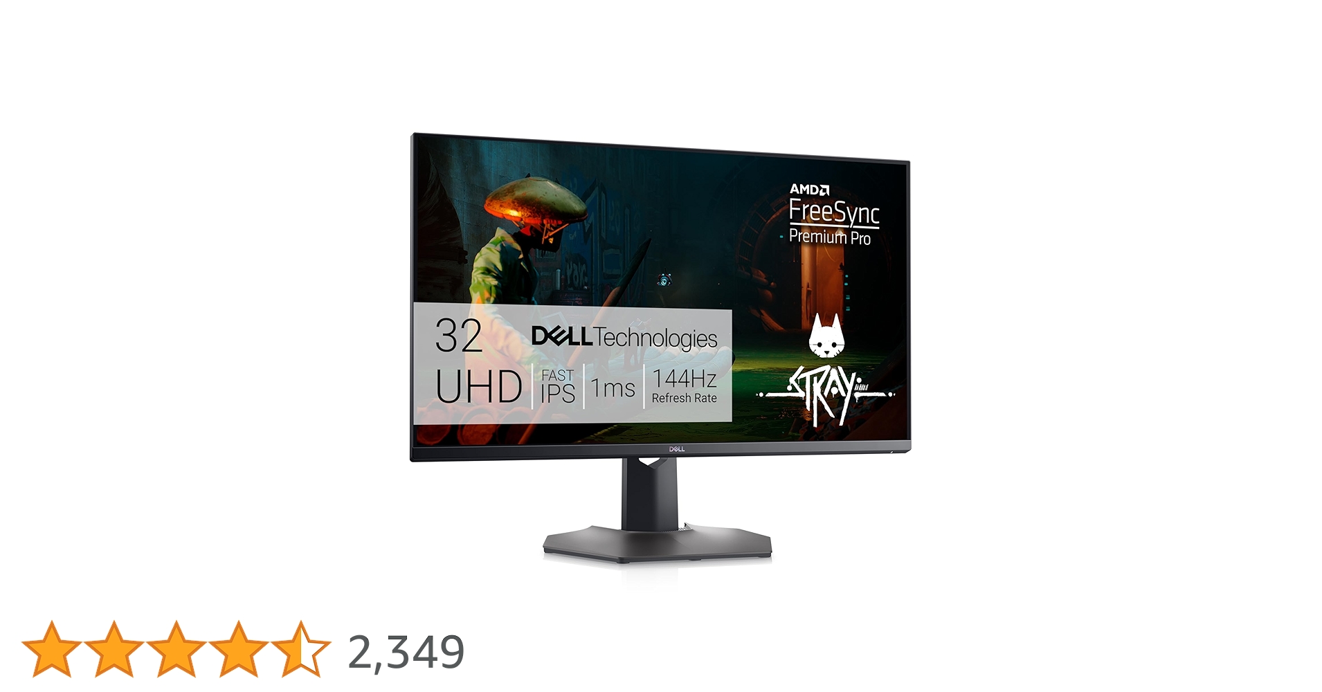 Dell G3223Q 32 Inch 4K UHD (3840x2160) Gaming Monitor, 144Hz, Fast