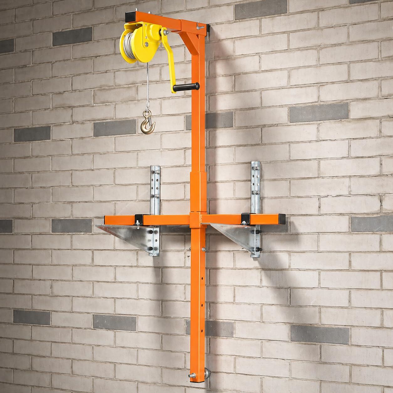 Polipasto de instalación de aire acondicionado exterior con soporte de elevación y cabrestante manual, elevador manual para montaje, desmontaje (tamaño: 150 kg 25 m, juego completo)