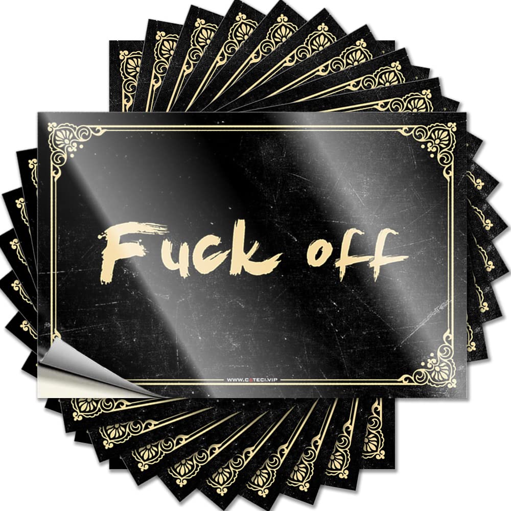 Funny Alcohol Sign Cup Stickers for Tumblers Waterproof - Holographic Vinyl Fuck Off New Driver Car Surface(8X12CM-5Pcs)