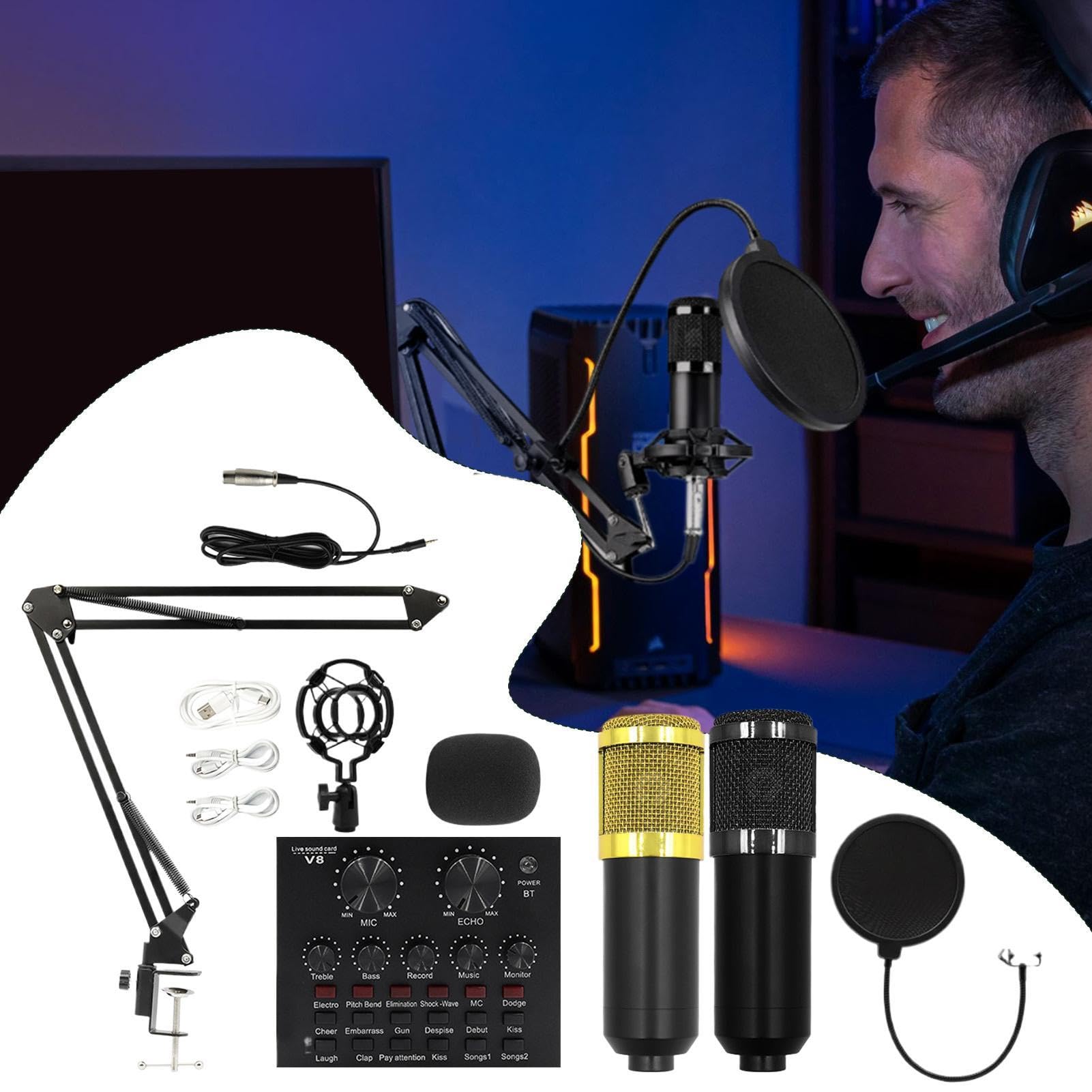 Attrezzatura Per Live Streaming Set scheda audio live streaming, asta | Strumenti live streaming Kit live streaming facile da usare per conduttori, cantanti, doppiatori e studio di regis