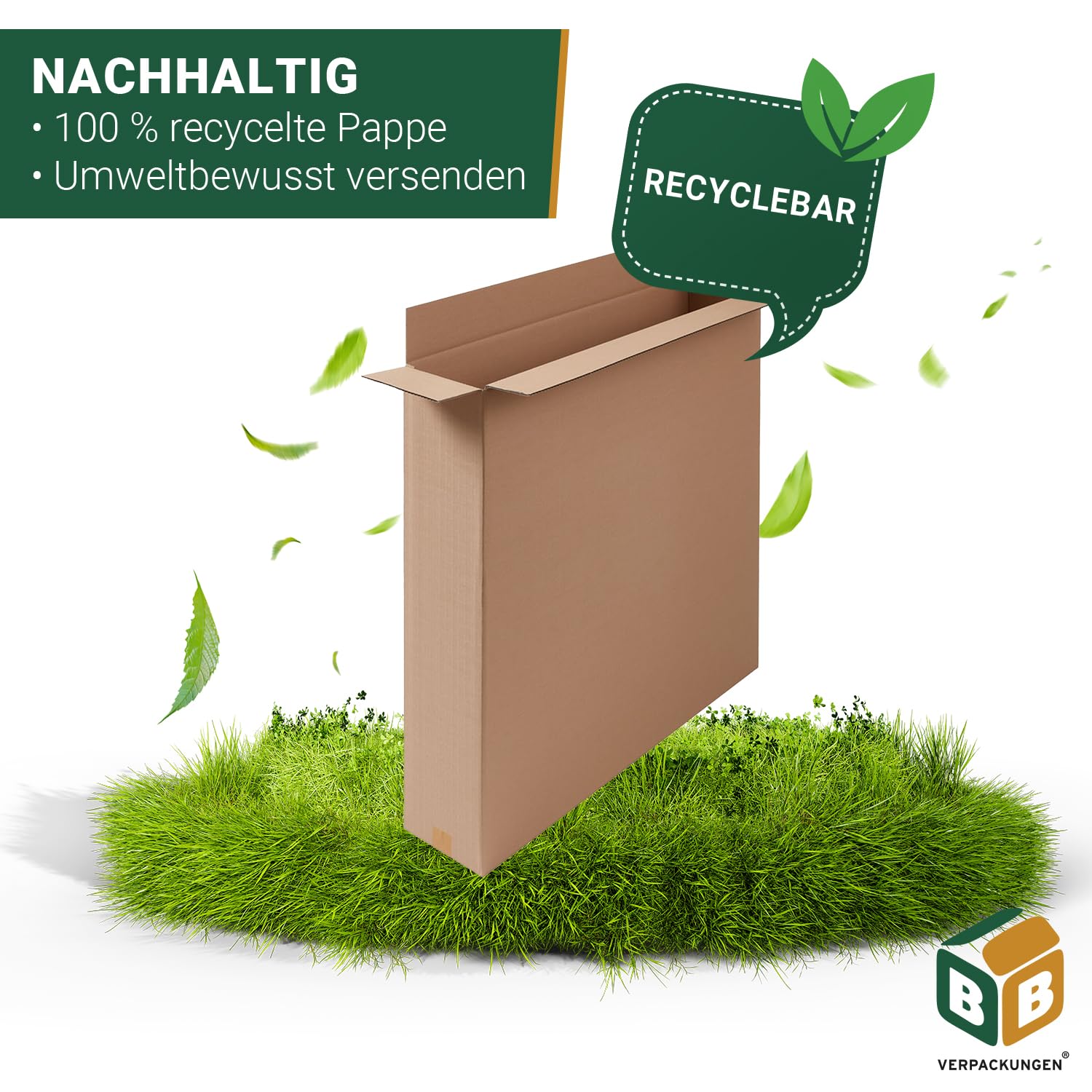 BB-Verpackungen 10x Faltkartons 923x208x876mm 1-wellig braun (10 Stück) | Großer Versandkarton, ideal als GLS XL-Paket, Hermes L-Paket