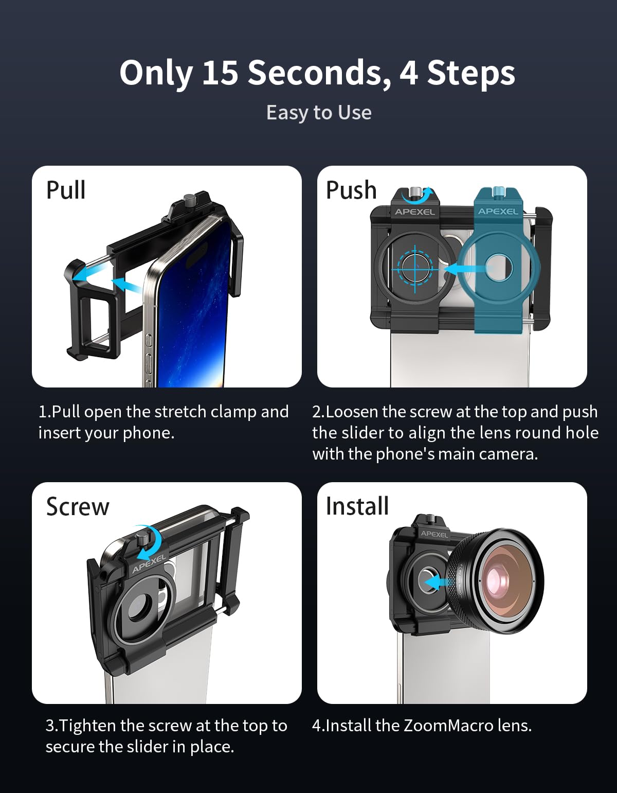 Professionelle 10-20X Zoom Makro-Objektiv für iPhone, Makrofotografie Objektiv + CPL Filter mit Universal-Clip für iPhone Samsung und die meisten Android Smartphone