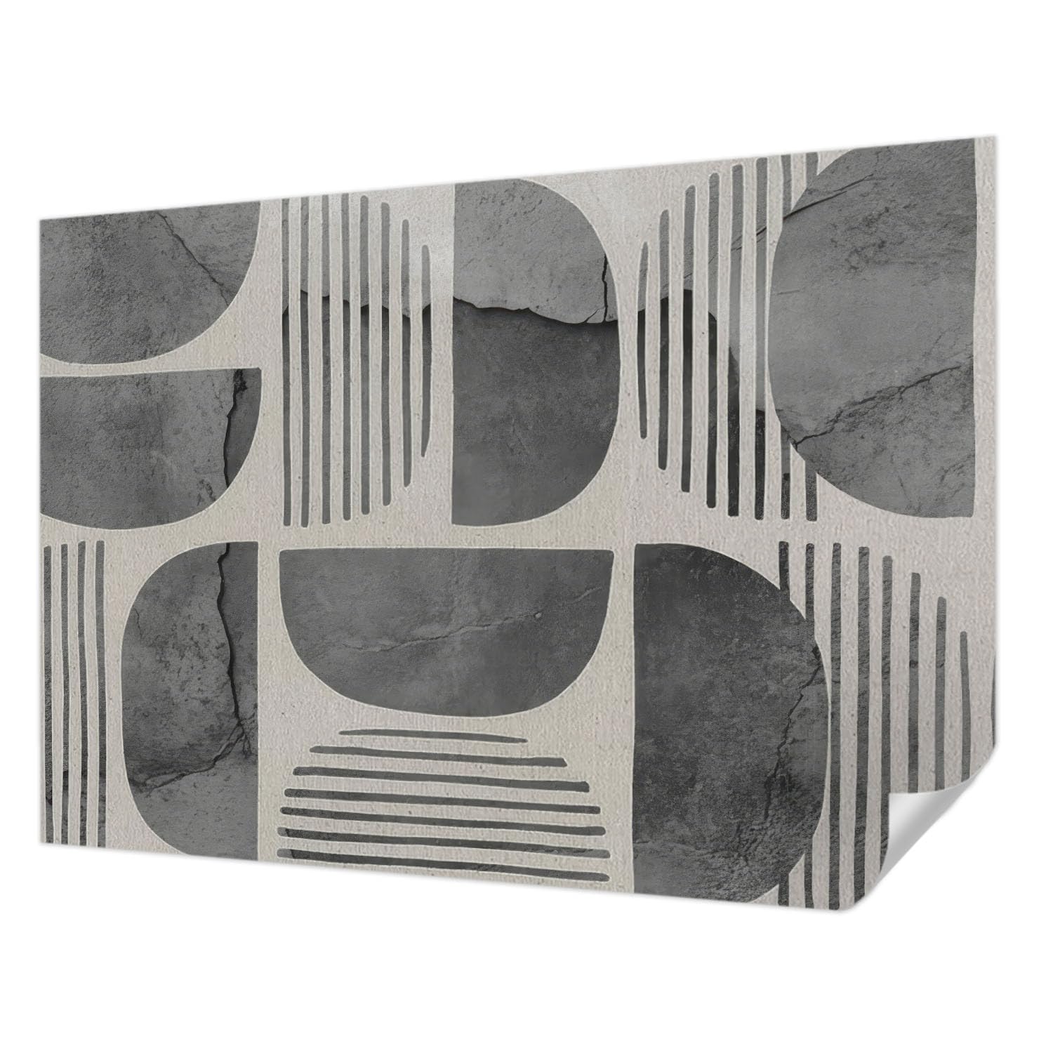 Papier peint panoramique résistant aux taches avec motifs géométriques pour pose murale facile