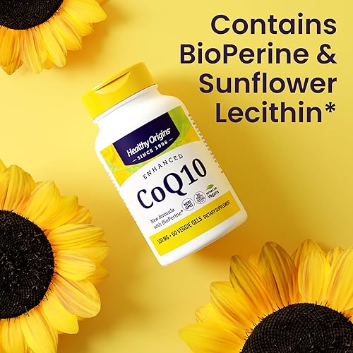 Miniatura 4 de Healthy Origins Natural Enhanced CoQ10 (BioPerine), 100 mg - Suplemento energético y de salud cardíaca - Suplementos sin gluten y sin OMG, con