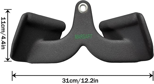 MARSAFIT Home Gym Fitness Rowing T-bar V-bar Pulley Cable Machine Attachment, Bicep Curl Tricep LAT pulldown Bar Back Strength Training Handle Grips LAT Pull Down Bar for Seat Row Workout(BTBAR 1902)