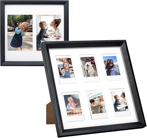 CAIYOULE Marco Polaroid de madera para fotos de Instax Mini de 2 x 3 o 4 x 6 pulgadas, marco de fotos Instax Collage con múltiples aberturas para