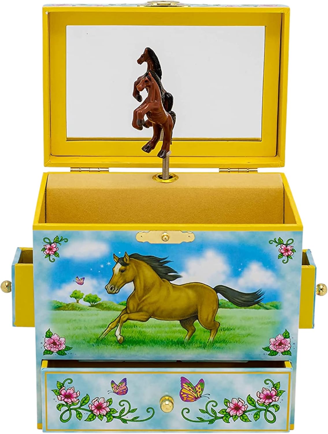 Enchantmints Musical Horse Jewelry Box Horse Spins to Music 4 Pullout Drawers