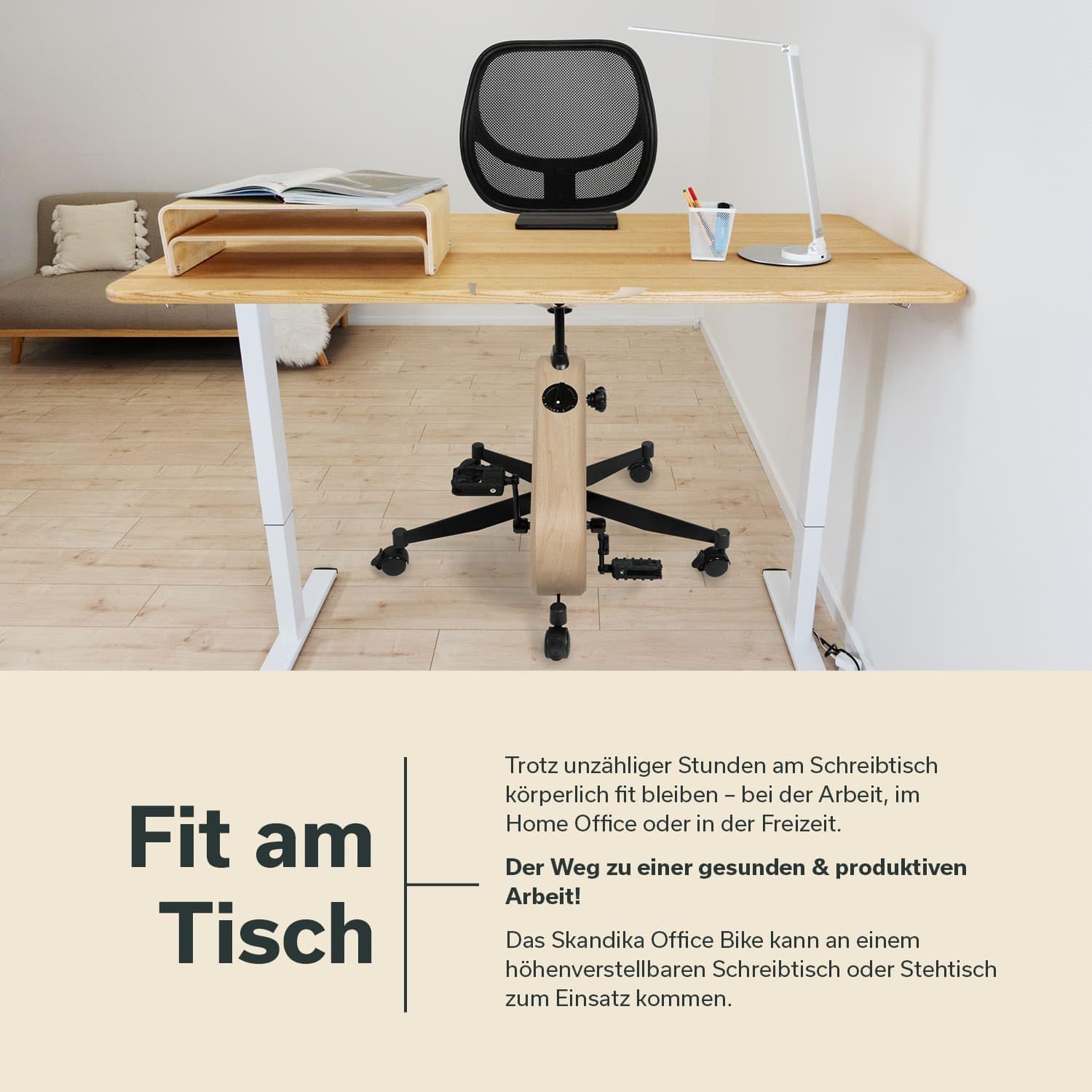 Skandika Pedaltrainer Liten Arm- und Beintrainer Mini Heimtrainer Minitrainer für zu Hause, Büro und Schreibtisch | LCD Trainingscomputer, 8 Stufen, Magnetbremse | 110kg Benutzergewicht