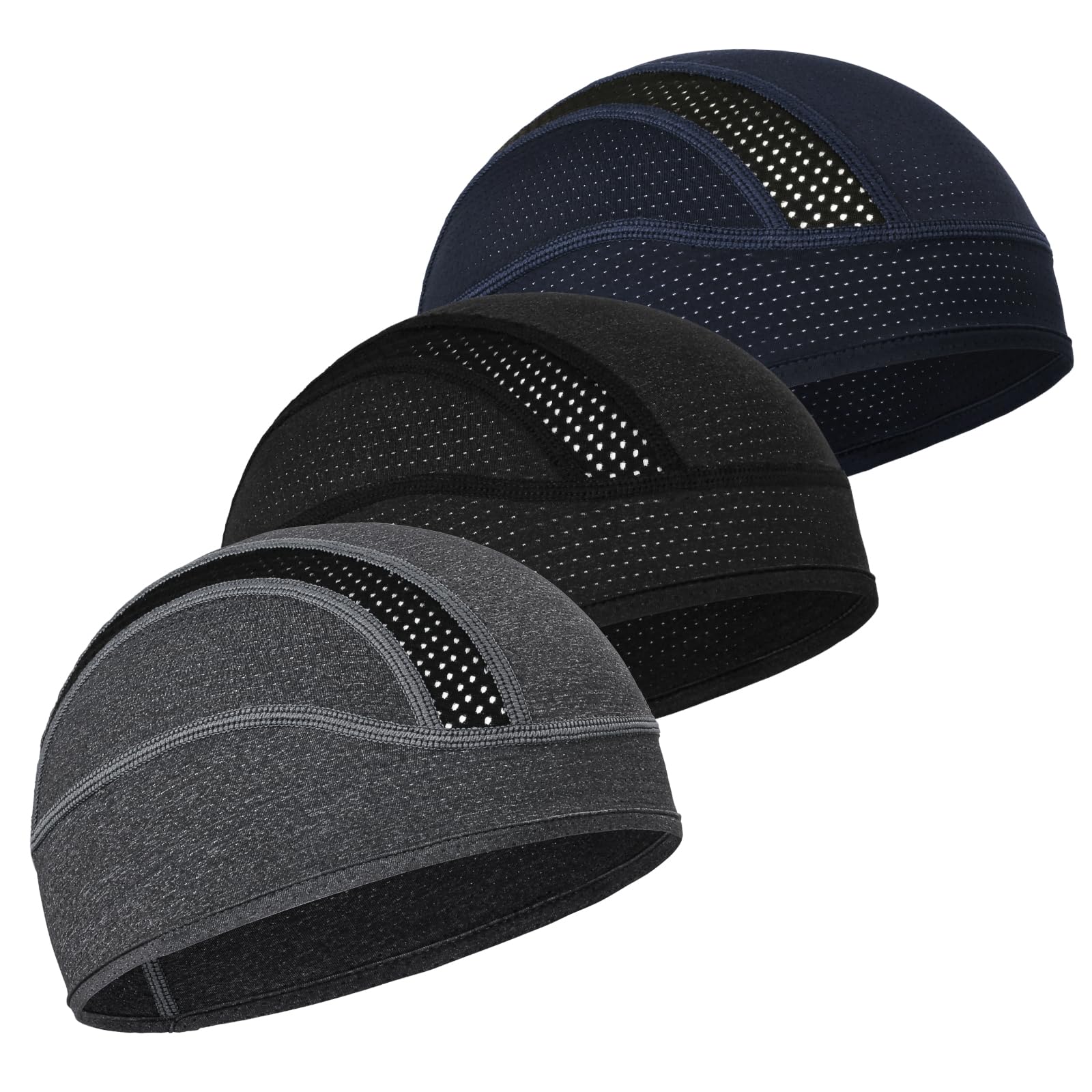 MELASA 3 Packs Skull Cap Helmet Liner