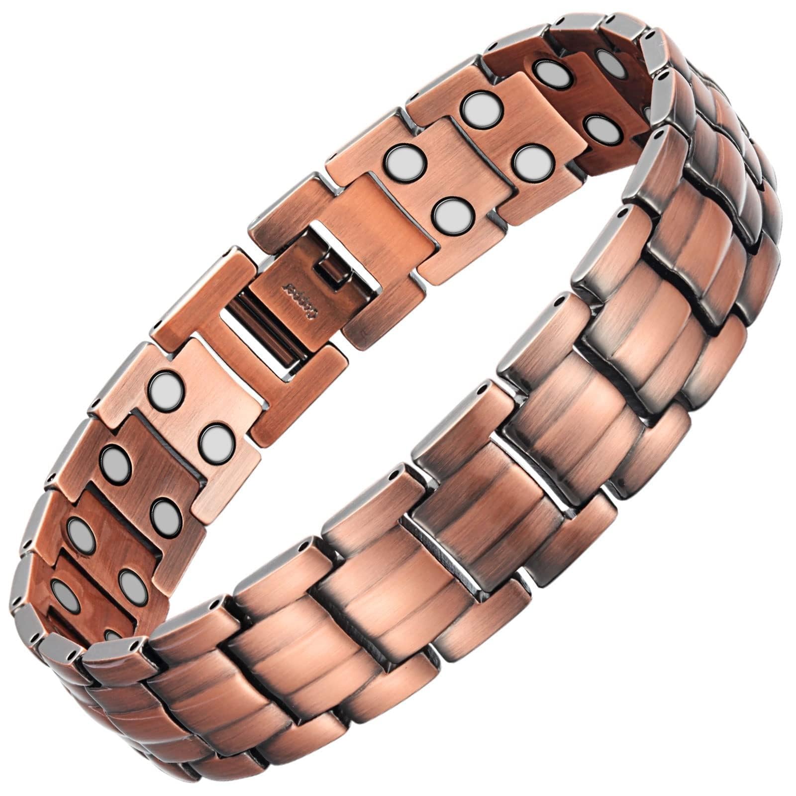 Copper Magnetic Bracelet Elegant 99.99% Solid Copper Bracelets with Double-Row Strong Magnets with 3500 Gauss Magnets, Bracelets Jewelry Gift
